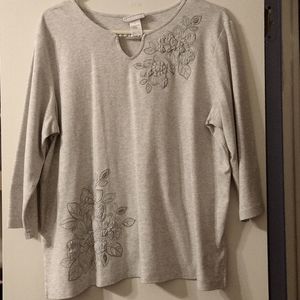 Silver Medium Sleeves Top